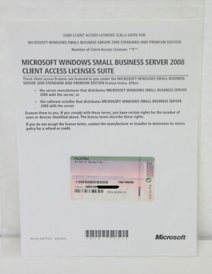 Microsoft Small Business Server 2008 -5 Cal -Client Access Suite