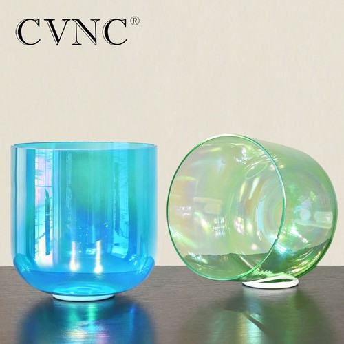 CVNC432Hz 6-7''PerfectPitch Clear Alchemy SetCrystal Singing BowlSound HealW/Bag - Picture 12 of 13