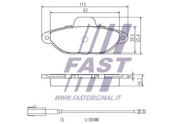 FT29084 FAST Bremsbelagsatz, Scheibenbremse für HONDA,HONDA (GAC) - Imagem 2 de 2