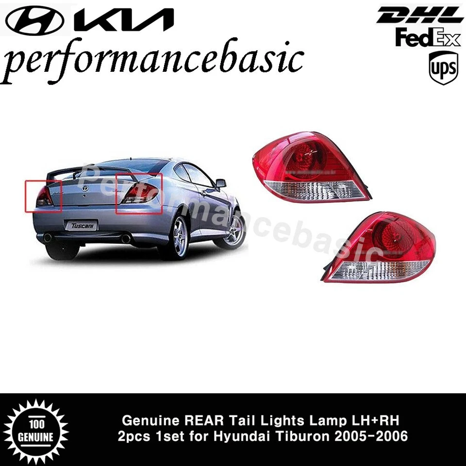 Genuine REAR Tail Lights Lamp LH+RH 2pcs 1set for Hyundai Tiburon 2005-2006 - Image 4 of 4