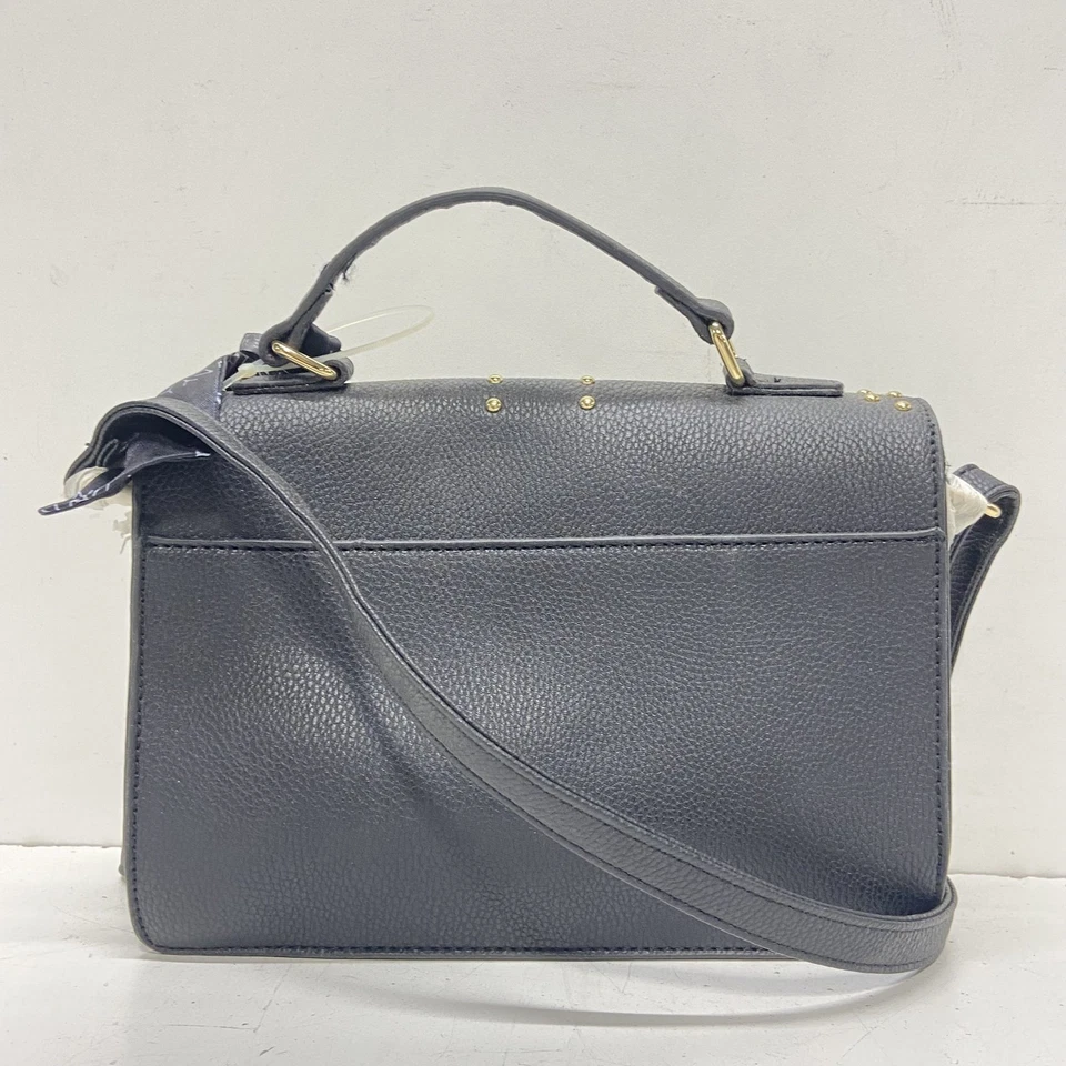 Andrew Marc New York Faux Leather Gold Studded Black Crossbody Purse - Image 3 of 4