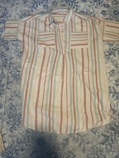 Madewell Women’s Dress Size L Chambray Linen Blend Striped