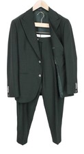 SUITSUPPLY La Spalla Men Suit UK36S Wool Dark Green 2-Piece Formal Slim Melange