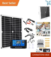 200W Solar Panel Kit 12V with 100A Charge Controller Extension Cable Battery ...
