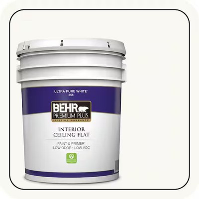 5 gal. Ultra Pure White Ceiling Flat Interior Paint & Primer