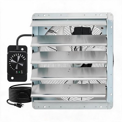 20/24 Inch Shutter Exhaust Fan,Aluminum Wall Mounted Exhaust Fan, 4000/5000CFM