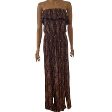 American Eagle Paisley Strapless Maxi Dress Medium Ruffle Slit Boho Summer