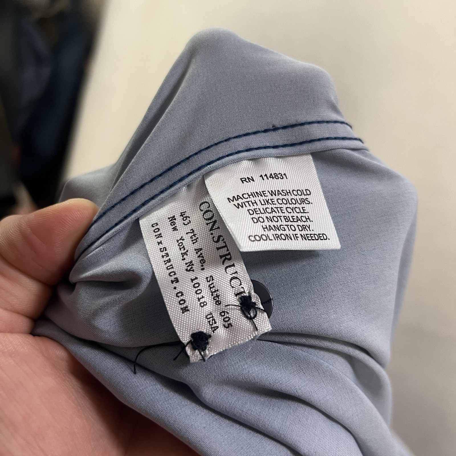 Construct Button Up Shirt Blue Performance 4 Way … - image 7