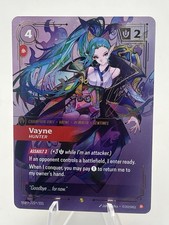 Riftbound Spiritforged Vayne Hunter Overnumbered Signature Foil Card 223/221