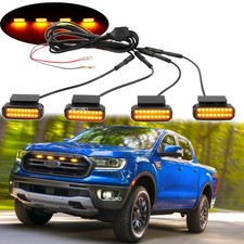 Kit de luces de parrilla delantera marcador LED ámbar de 4 piezas estilo Raptor para Ford Ranger
