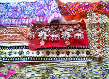 Sparkly Indian Sari Fabric Trim/border  Boho Junk/Craft Embellishments offcuts