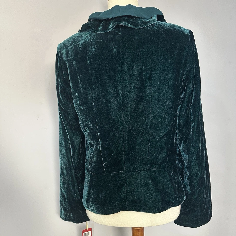 Chaqueta Blazer Whimsigoth Verde Terciopelo Talla 8 Noche Romance Vacaciones Eduardiana Nueva con Etiquetas Foto 4 de 4