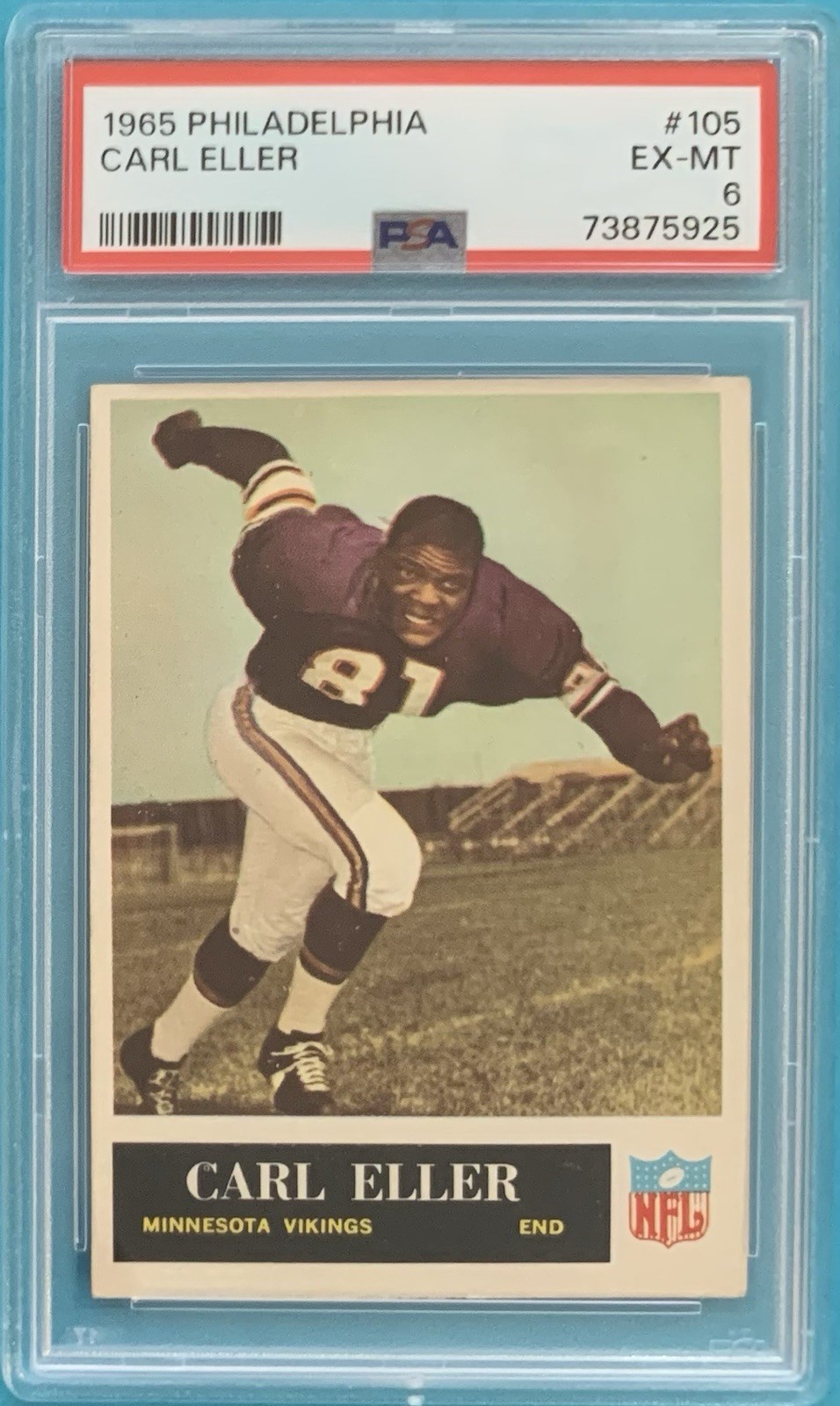 1965 Philadelphia #105 Carl Eller PSA 6 EX-MT Rookie Card Minnesota Vikings
