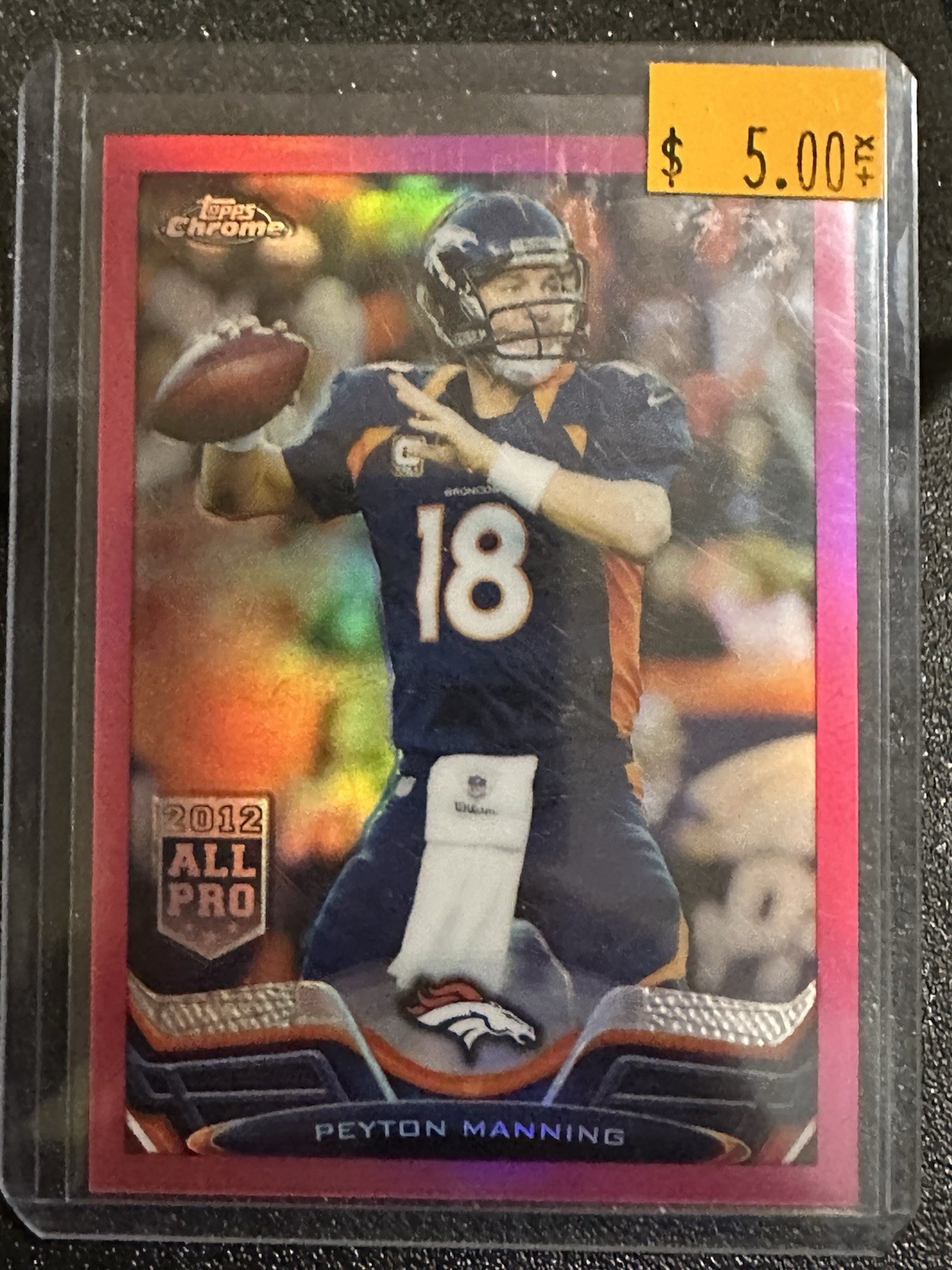 2013 Topps Chrome BCA Pink Refractor /399 Peyton Manning #1 HOF