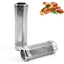 BBQ Smoke Box Stainless Steel For Wood Chips Grill Gas Charcoal Smoker Grills UK