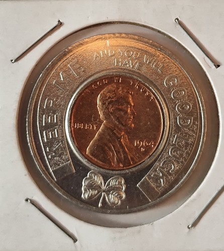 1965 Kansas City Numismatic Society Weihnachtsbankett Glückspfennig ummantelt selten - Bild 2 von 2