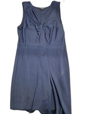 Express Womens Dress Large Blue Sleeveless Ruched Front Dress