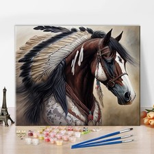 TUMOVO Native American Horse Paint by Number Kits, Frameless, War