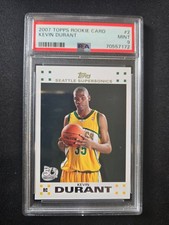 2007 Topps Kevin Durant #2 Rookie Card RC Seattle Supersonics PSA 9 Mint