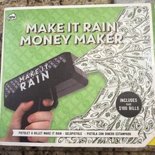 Make It Rain Money Gun $10,000 Faux Paper $100 Dollar Bills Battery Operated