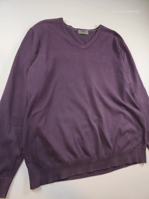 Burton London XXL Purple V-Neck Knit Jumper Pullover Sweater 365 image 2