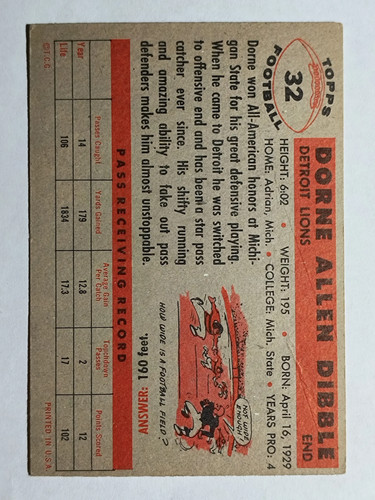 1956 Topps #32 Dorne Dibble (VG) - Picture 2 of 2