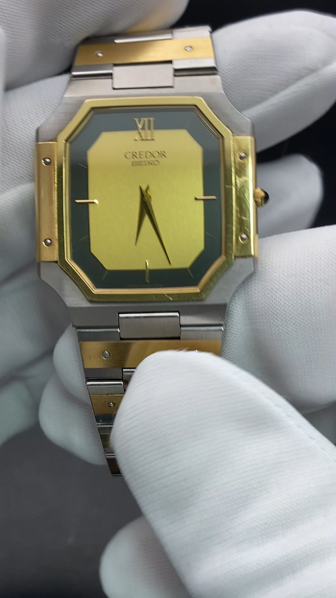 Exc+5] SEIKO CREDOR 9300-5320 Mens Vintage Watch 18K 14K Quartz
