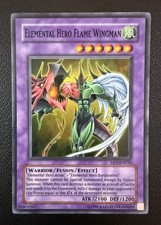 Konami Elemental HERO Flame Wingman DP1-EN010 Jaden Yuki Super Rare 1st Ed