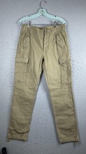 Polo Ralph Lauren Pants Mens 32x27 Beige Surplus Utility Cargo Chino Ankle Zip