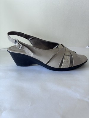 Spring Step Beige Wedge Strappy Sandals Shoes Women's Size 41 EU /9.5-10 US