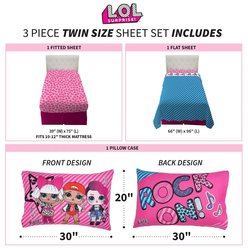 Juego de sábanas de microfibra suave LOL Surprise tamaño completo 4 piezas Foto 4 de 4