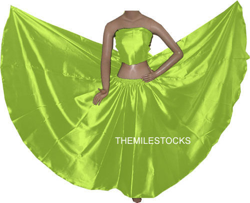 Turquoise Skirt 10 Yard 3 Tiered Maxi Cotton Gypsy Belly Dance Tribal Flamenco E - Foto 12