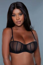 BeWicked Sabrina Sheer Balconette Bra Black