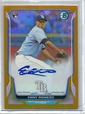 Enny Romero 2014 Bowman Chrome Gold Refractor Autograph #21/50