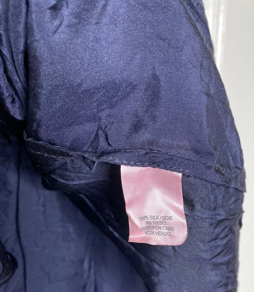 Falda CALYPSO ST BARTH Azul Marino Arrugada Seda En Niveles Borla Cordón M 8/10 Foto 4 de 4