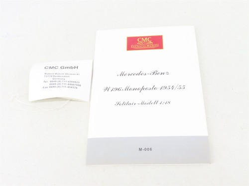 1:18 Escala CMC Die-Cast M-006 Mercedes-Benz W196 Flecha Plata Monoplaza - Imagen 9 de 12