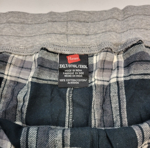 Hanes Herren Pyjamahose 3XLarge Tall French Terry Jogginghose Lounge Nachtwäsche kariert - Bild 5 von 7