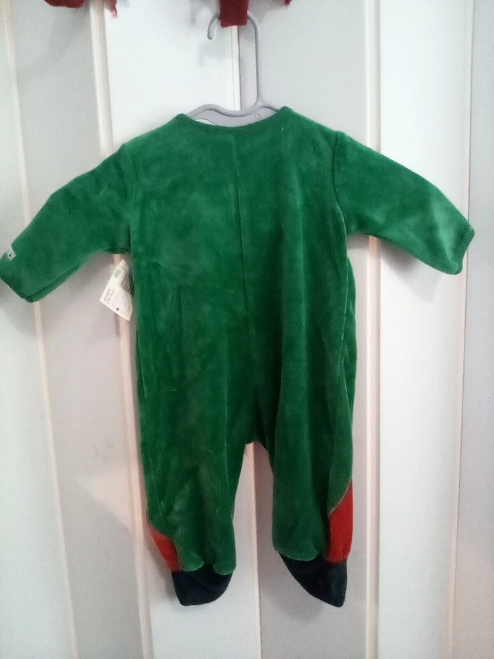 Dormitório de veludo Small Wonders novo com etiquetas Natal feriado peça única Papai Noel PJs 0-3M - Imagem 2 de 4