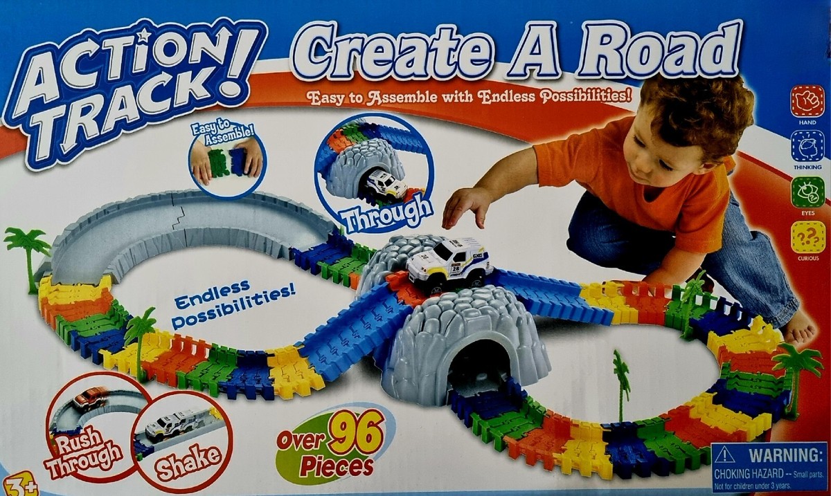 LARGE ROAD TRACK SET CREATE A ROAD CAR BATTERY OP INTERACTIVE TOY