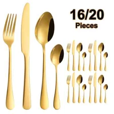 8/12/16/20Pcs Cutlery  Dinner Set Stainless Steel Tableware Kitchen Utensils