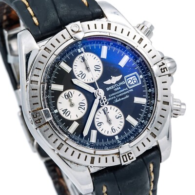 Breitling Chronomat Evolution A13356 44mm Blue Dial Leather