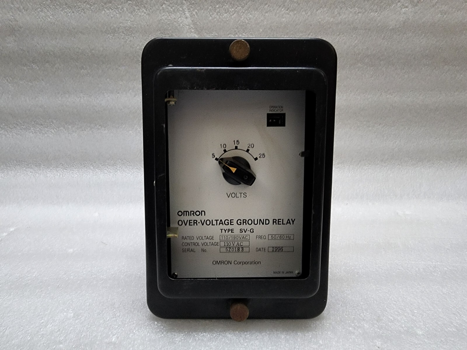 OMRON SV-G OVER-VOLTAGE GROUND RELAY 110VAC