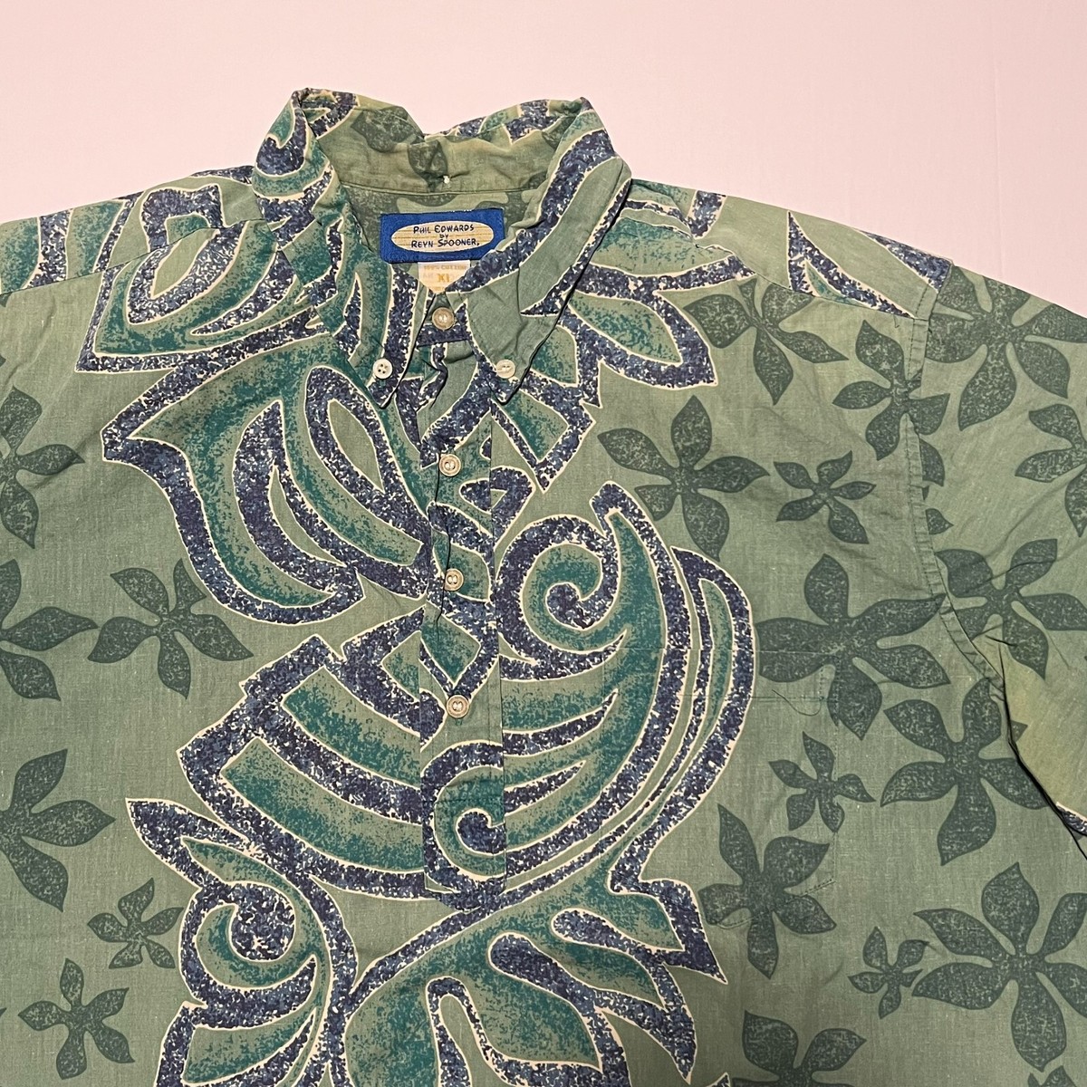 VINTAGE Reyn Spooner XL Phil Edwards PULLOVER Tribal Floral MADE 