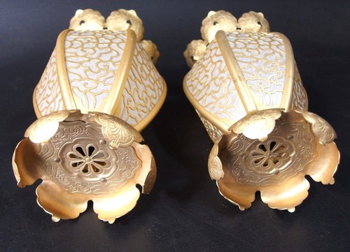 hl2501 USED PAIR JAPANESE HANGING LANTERN for BUDDHIST ALTAR 27cm tall not LIGHT - Picture 5 of 16