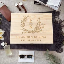 Custom Engraved Wedding/ Anniversary Wooden Treasure Keepsake Box