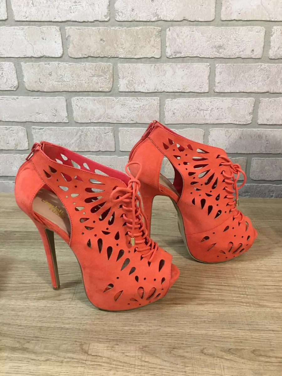 Coral peep toe heels clearance