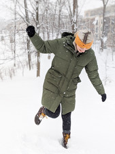 Everlane Renew Long Puffer Jacket In Green Size Small Coat Warm Sustainable