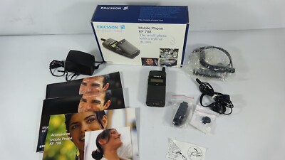 Vintage 1998 Ericsson KF 788 Flip Cell Phone Original Box