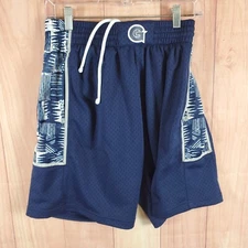 Mitchell & Ness Mens Basketball Shorts S Navy Drawstring Waist Georgetown Hoyas