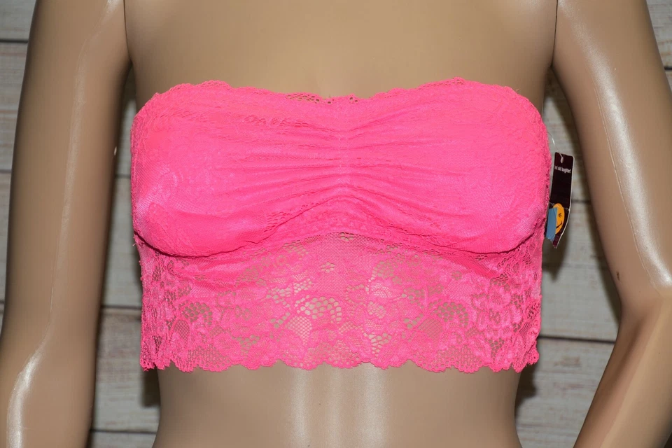 NUEVO CON ETIQUETAS SUJETADOR BANDEAU JOE BOXER L ROSA CALIENTE RUCH ALMOHADILLA EXTRAÍBLE CROCHET ENCAJE FESTONEADO Foto 3 de 4